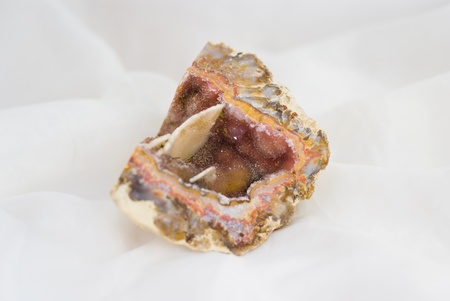 Raw natural agate with pink quartzの写真素材