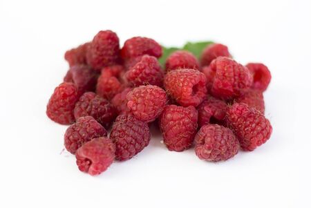 fresh raspberry on white background