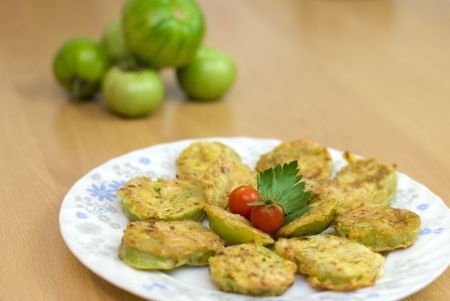 fried green tomatoes batteredの写真素材