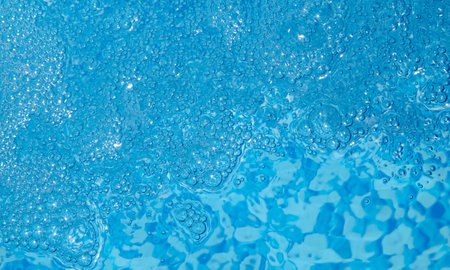 Blue bubbles abstract backgroundの写真素材