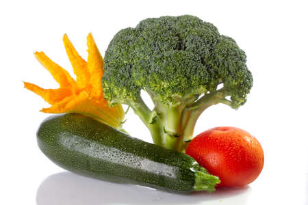 Vegetables on a white background の写真素材