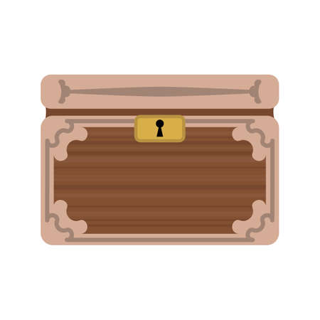 box. wooden box. treasure chest. vectorのイラスト素材
