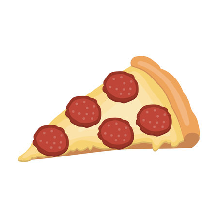 vector pizza. A piece of pizza. Pizza with sausage. Vectorのイラスト素材
