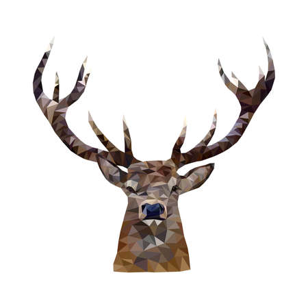 vector illustration. Deer with antlers. Polygon. low poly illustration.のイラスト素材