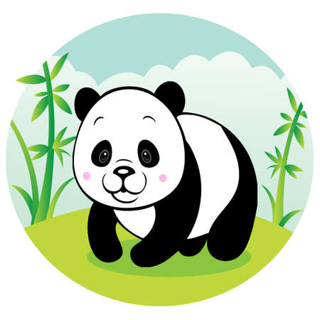 Chubby pandaのイラスト素材