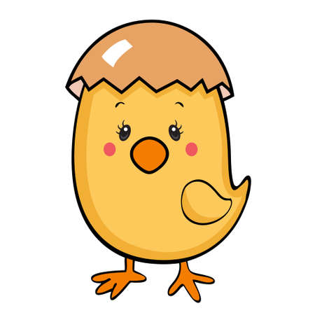 Cute baby chick isolatedのイラスト素材