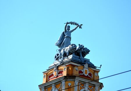 Statue in the center of Cluj-Napocaのeditorial素材