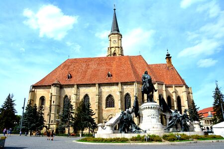 Catholical curch in Cluj-Napoca, Transylvaniaの写真素材