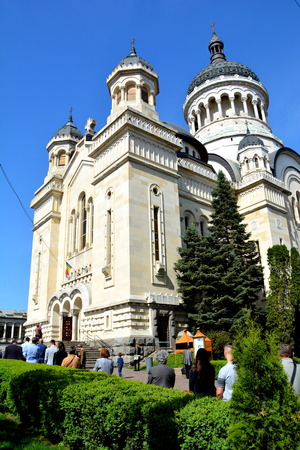 Orthodox cathedral in center of Cluj-Napoca, Transylvaniaのeditorial素材
