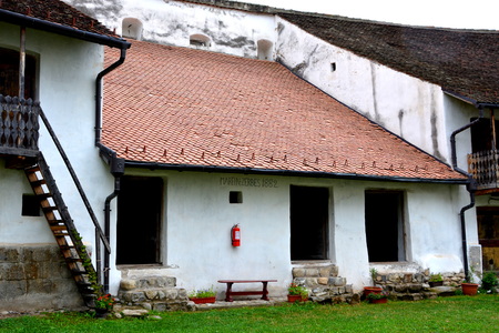 Inside the fortified church Harman, Transylvaniaの写真素材