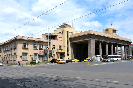 In front of railstation Bucharestのeditorial素材