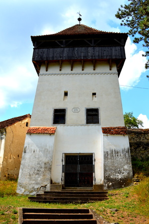 Fortified medieval church in Ungra, Transylvaniaの写真素材