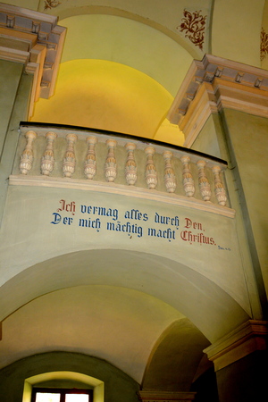 Inside fortified medieval church in Cristian. The town was first mentioned in a letter written in 1420 by King Sigismund of Luxembourg. The local church and the bell tower were built around 1300. In the 15th century a fortress was built around the church.のeditorial素材