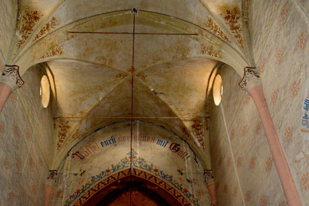 Inside the fortified medieval church in Ghimbav (Weidenbach), Transylvania.のeditorial素材