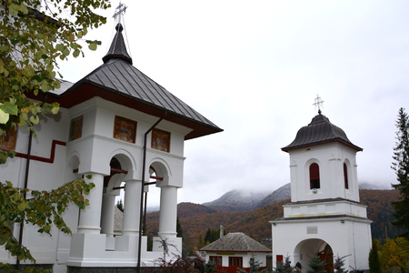 Cheia Monastery. Romanian Orthodox complex located on the right bank of Tâmpa Creek, southeast of...