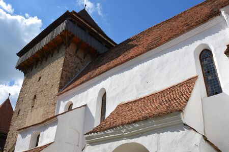 Fortified medieval church in the village Viscri, Transylvania.の写真素材