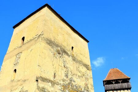 Medieval fortified saxon church in Calnic, Transylvania.の写真素材