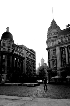 Typical urban landscape in the centre of Bucharest-Bucuresti. Bucharest is the capital of Romania. Bucharest have 3 millions inhabitants and many historical vestiges.のeditorial素材