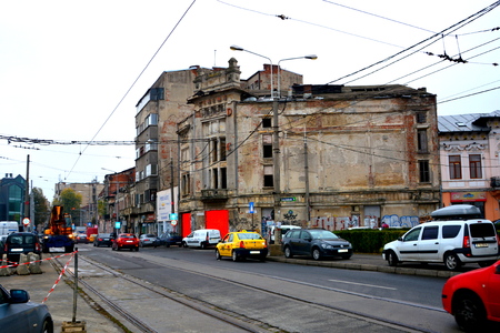 Typical urban landscape in the centre of Bucharest-Bucuresti. Bucharest is the capital of Romania. Bucharest have 3 millions inhabitants and many historical vestiges.のeditorial素材