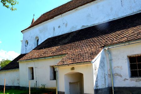 Fortified medieval old saxon evanghelic church in Halmeag (Transylvania) In Transylvania there are many saxon churches. This church is 800 years old.の写真素材