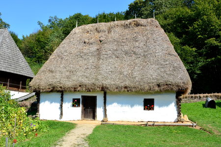 Peasant Museum in Dumbrava Sibiului, Transylvania In Dumbrava Sibiului;Romanian Peasant Museum with many pieces of inventory of a peasant.のeditorial素材