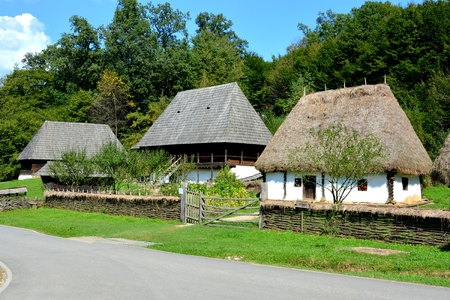 Peasant Museum in Dumbrava Sibiului, Transylvania In Dumbrava Sibiului;Romanian Peasant Museum with many pieces of inventory of a peasant.のeditorial素材