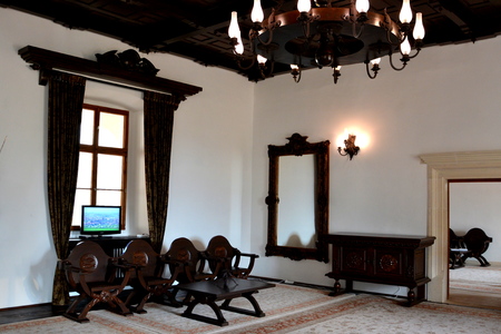 Inside  the medieval fortress Fagaras, Transylvaniaのeditorial素材