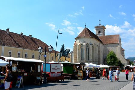 Medieval fortress Alba Iulia, Transylvania. The modern city is located near the site of the important Dacian political, economic and social centre of Apulon, which was mentioned by the ancient Greek geographer Ptolemy. Alba Iulia is an important romanian のeditorial素材