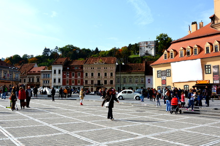 Typical urban landscape of the city Brasov, Transylvania Brasov is a town situated in Transylvania, Romania, in the center of the country. 300.000 inhabitants.のeditorial素材