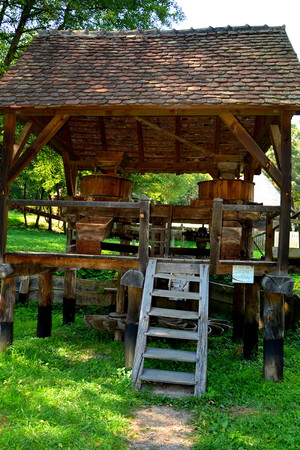 Peasant Museum in Dumbrava Sibiului, Transylvania In Dumbrava Sibiului;Romanian Peasant Museum with many pieces of inventory of a peasant.のeditorial素材