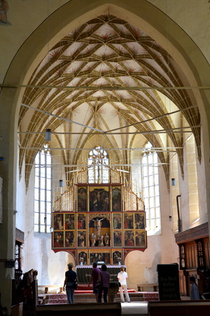 Inside the church. Fortified medieval church Biertan, Transylvania. Biertan is one of the most important Saxon villages with fortified churches in Transylvania, having been on the list of UNESCO World Heritage Sites since 1993. The Biertan fortified churcのeditorial素材