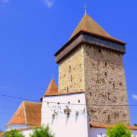 Medieval fortified saxon church Saschiz Keisd, Transylvania. The fortified church is a church in Keisd Wurmloch in the Transylvania region of Romania. It was built by the ethnic German Transylvanian Saxon community. Together with the surrounding village, のeditorial素材