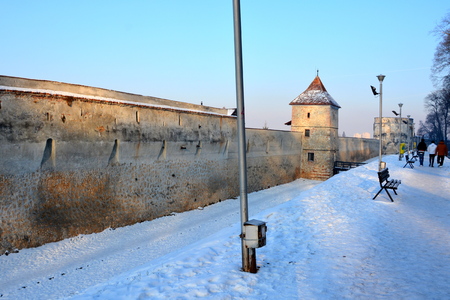 Old medieval fortress. Typical urban landscape of the city Brasov, Transylvania Brasov is a town situated in Transylvania, Romania, in the center of the country. 300.000 inhabitants.のeditorial素材
