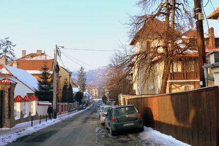Typical urban landscape of the city Brasov, Transylvania Brasov is a town situated in Transylvania, Romania, in the center of the country. 300.000 inhabitants.のeditorial素材