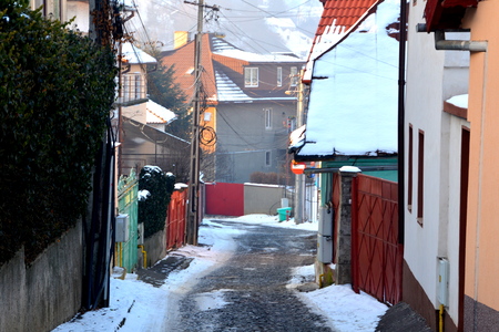 Typical urban landscape of the city Brasov, Transylvania Brasov is a town situated in Transylvania, Romania, in the center of the country. 300.000 inhabitants.のeditorial素材