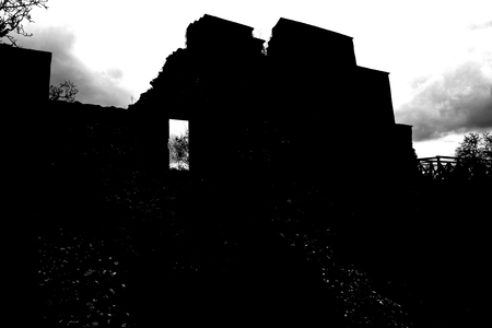 Ruins in the evening. Dracula castleのeditorial素材