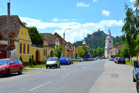 Typical urban landscape in the city Rupea-Reps. It was Dacian settlement (Rumidava) and later, during the Roman occupation, the name was changed to Rupes (rock or stone - in Latin).のeditorial素材