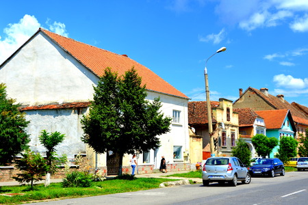 Typical urban landscape in the city Rupea-Reps. It was Dacian settlement (Rumidava) and later, during the Roman occupation, the name was changed to Rupes (rock or stone - in Latin).のeditorial素材