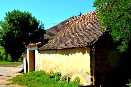 Fortified medieval saxon church in Rodbav-Rohrbach, Brasov county, Transylvania, Romania.の写真素材