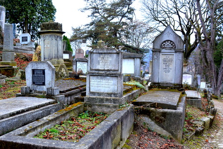 Cemetery. Old medieval saxon lutheran church in Sighisoara, Transylvania, Romaniaのeditorial素材
