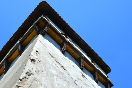 Fortified medieval saxon church in Cinsor-Kleinschenk, Sibiu county.  The church with a tower on the west is built in 1427. In the middle of the 15th century the first enclosure was erectedの写真素材