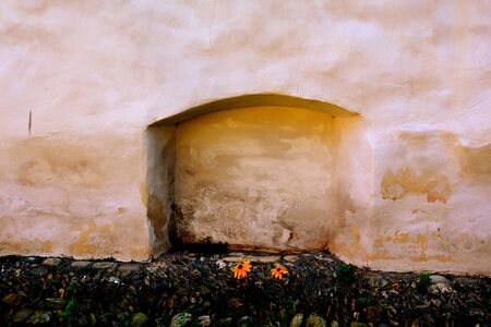 Fortified medieval saxon church in Cinsor-Kleinschenk, Sibiu county.  The church with a tower on the west is built in 1427. In the middle of the 15th century the first enclosure was erectedの写真素材