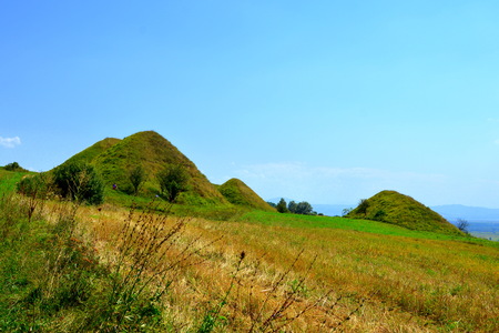 Celtic Tombs in the Transylvanian Plateau, Romania, in the village of Sona, Brasov Countyの写真素材