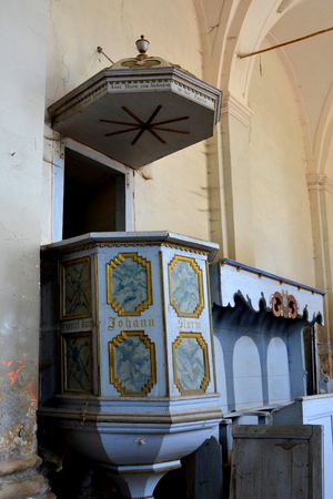 Ruins. Fortified medieval saxon evangelic church  in VÄrd,Wierd, Viert, a saxon village in the commune ChirpÄr from Sibiu County, Transylvania, Romania.のeditorial素材
