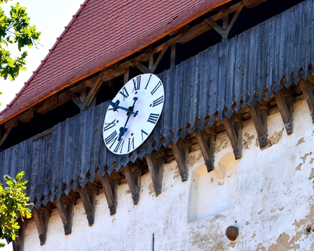 Fortified medieval saxon church in the village Merghindeal- Mergenthal, Transylvania,Romania The...