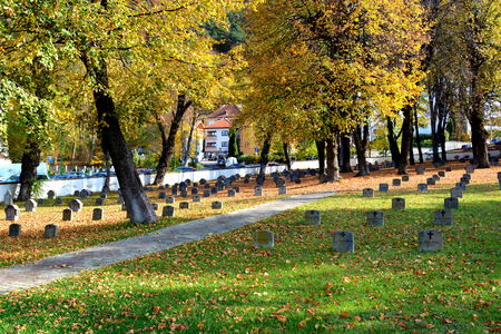 Cemetery of the herous in Brasov, transylvaniaの写真素材