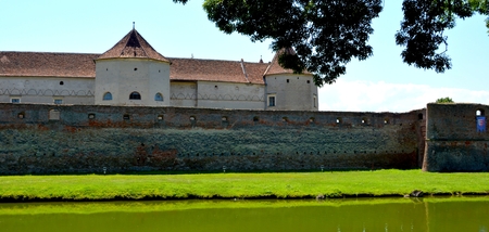 Old medieval fortress in the city Fagaras, an old romanian town with a rich medieval history, situated in the centre of Transylvania, Romania.のeditorial素材