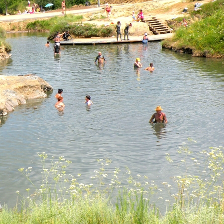 Salt lake in Ocna Sibiului, near Sibiu (Hermanstadt)  a town in the centre of Sibiu County, in southern Transylvania, central Romania, 10 km to the north-west of the county capital Sibiu. Seaside resortのeditorial素材