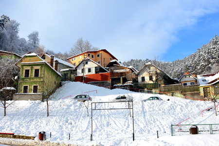 Cvartal Schei. Typical urban landscape of the city Brasov, a town situated in Transylvania, Romania, in the center of the country. 300.000 inhabitants.のeditorial素材