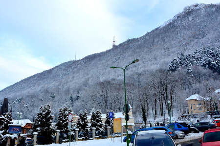 Typical urban landscape of the city Brasov, a town situated in Transylvania, Romania, in the center of the country. 300.000 inhabitants.のeditorial素材